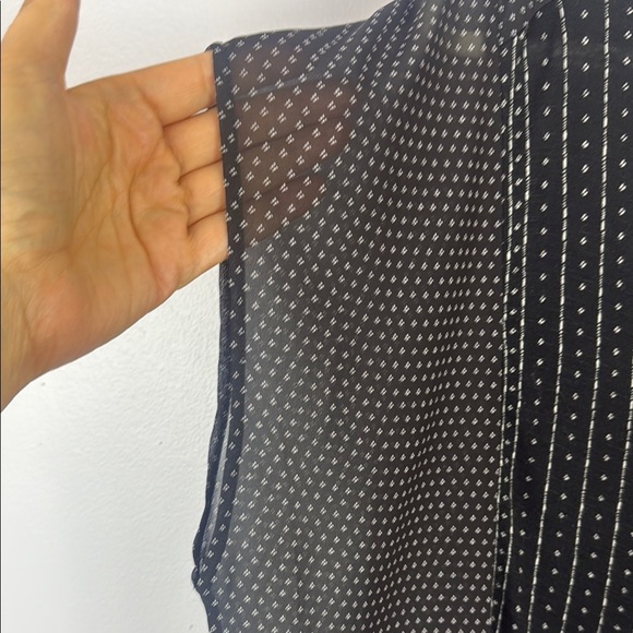 Lucky Brand Black Sheer Dolman Sleeve Keyhole Blouse Size Large - Picture 5 of 9